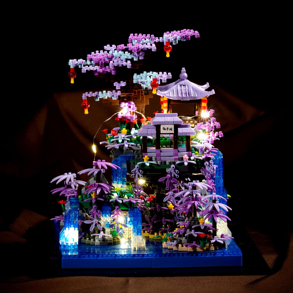 CAXIMSY Peach Blossom Pond LED light mode demonstrates three ambiance options.