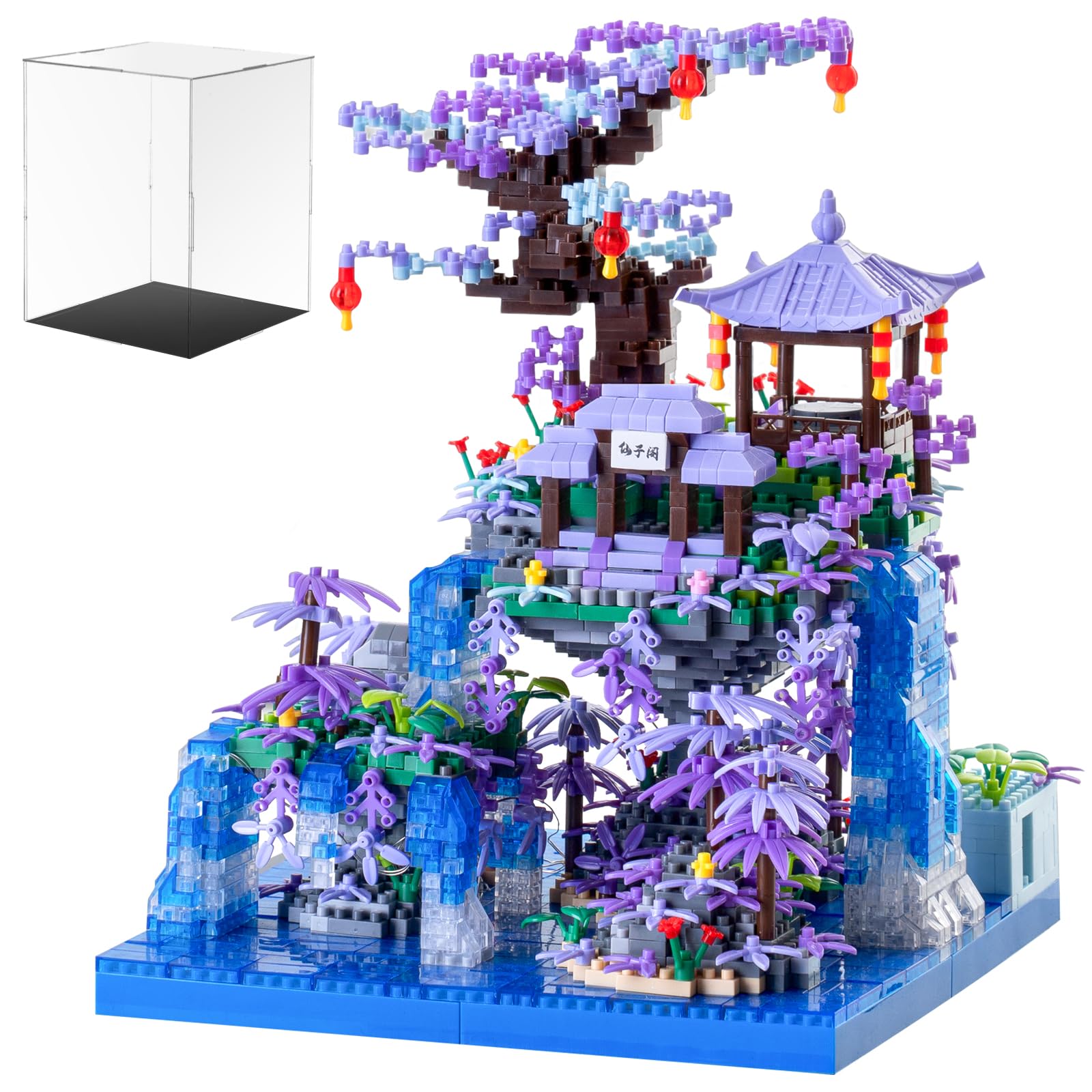 CAXIMSY Peach Blossom Pond overview highlights a vibrant, detailed desk display.