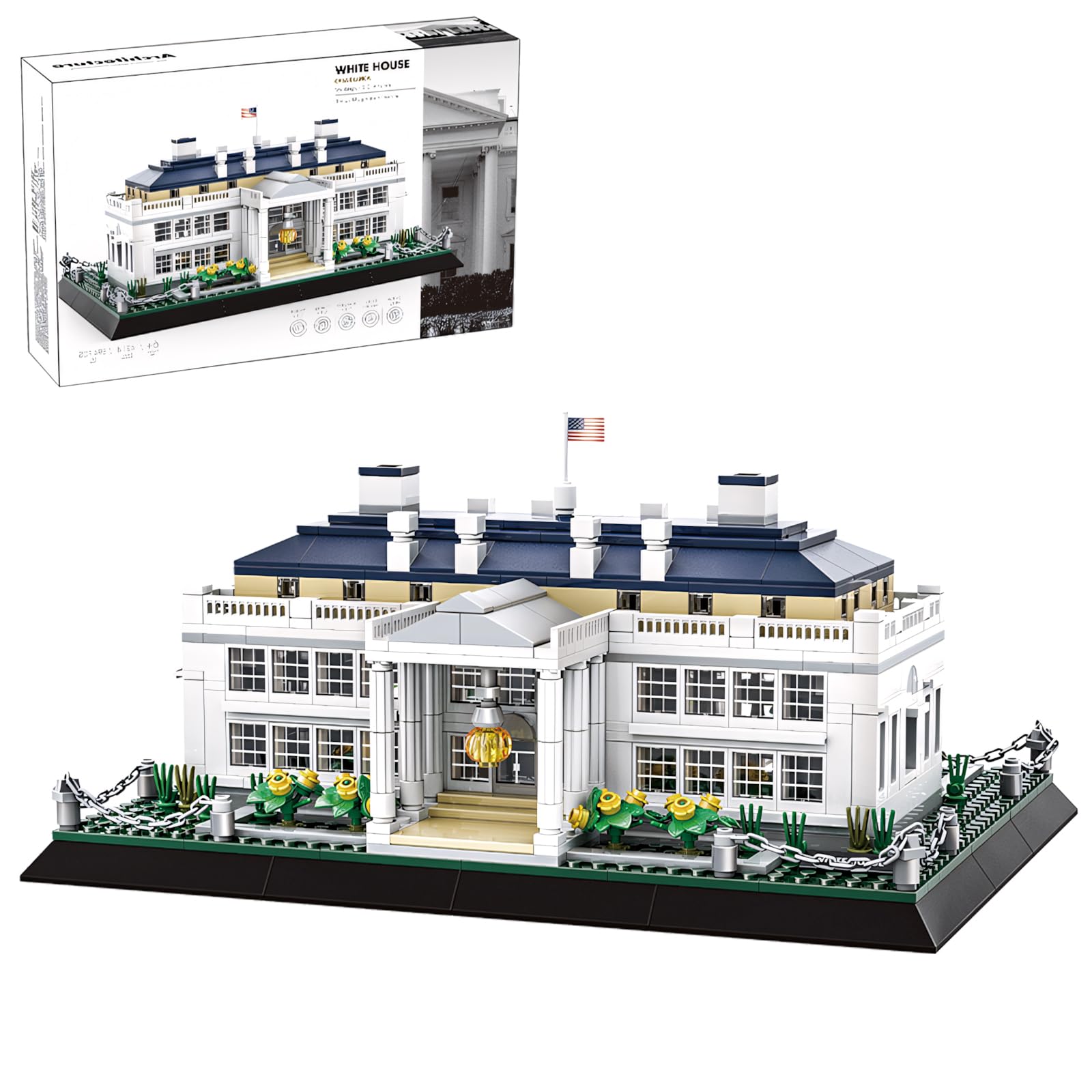 CAXIMSY White House model assembly parts for precise learning.