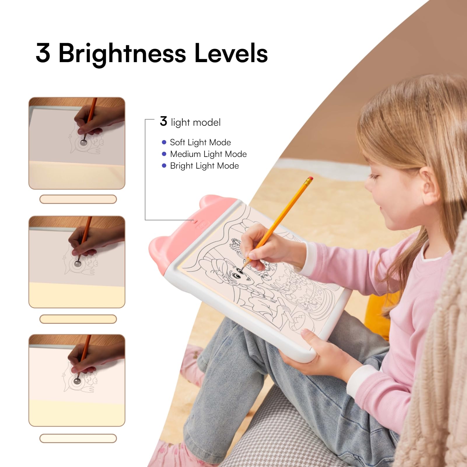 Caydo light up tracing pad box content with pencils and sheets