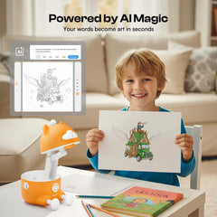 AI drawing with Caydo T3 turns ideas into unique kid-friendly art.