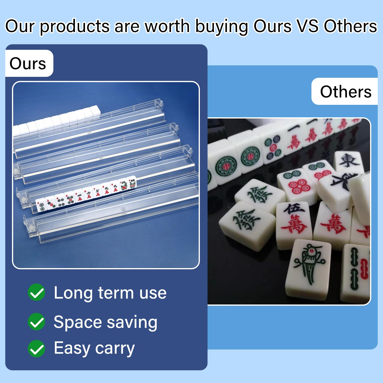 Compact, versatile design supports traditional and American mahjong styles