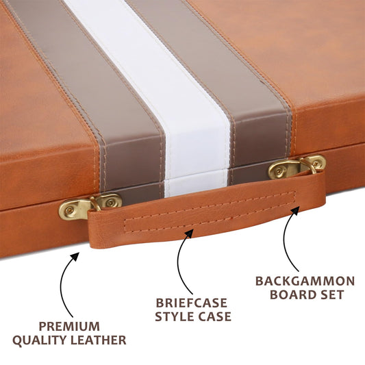 The 11-inch brown board offers compact setup for on-the-go games.