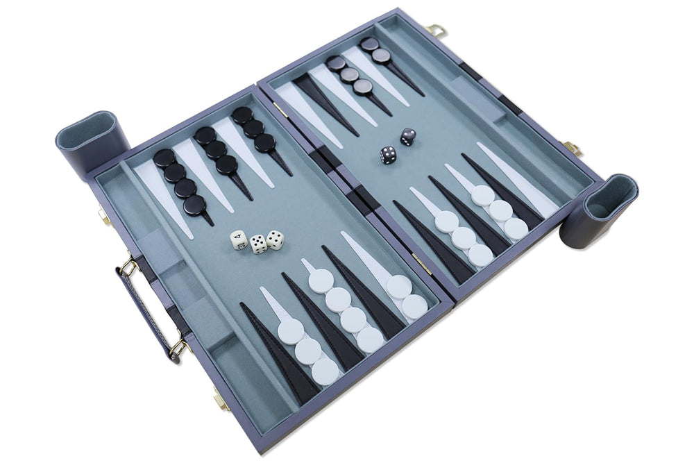 CAYOULR Backgammon Set gray interior protects pieces during use