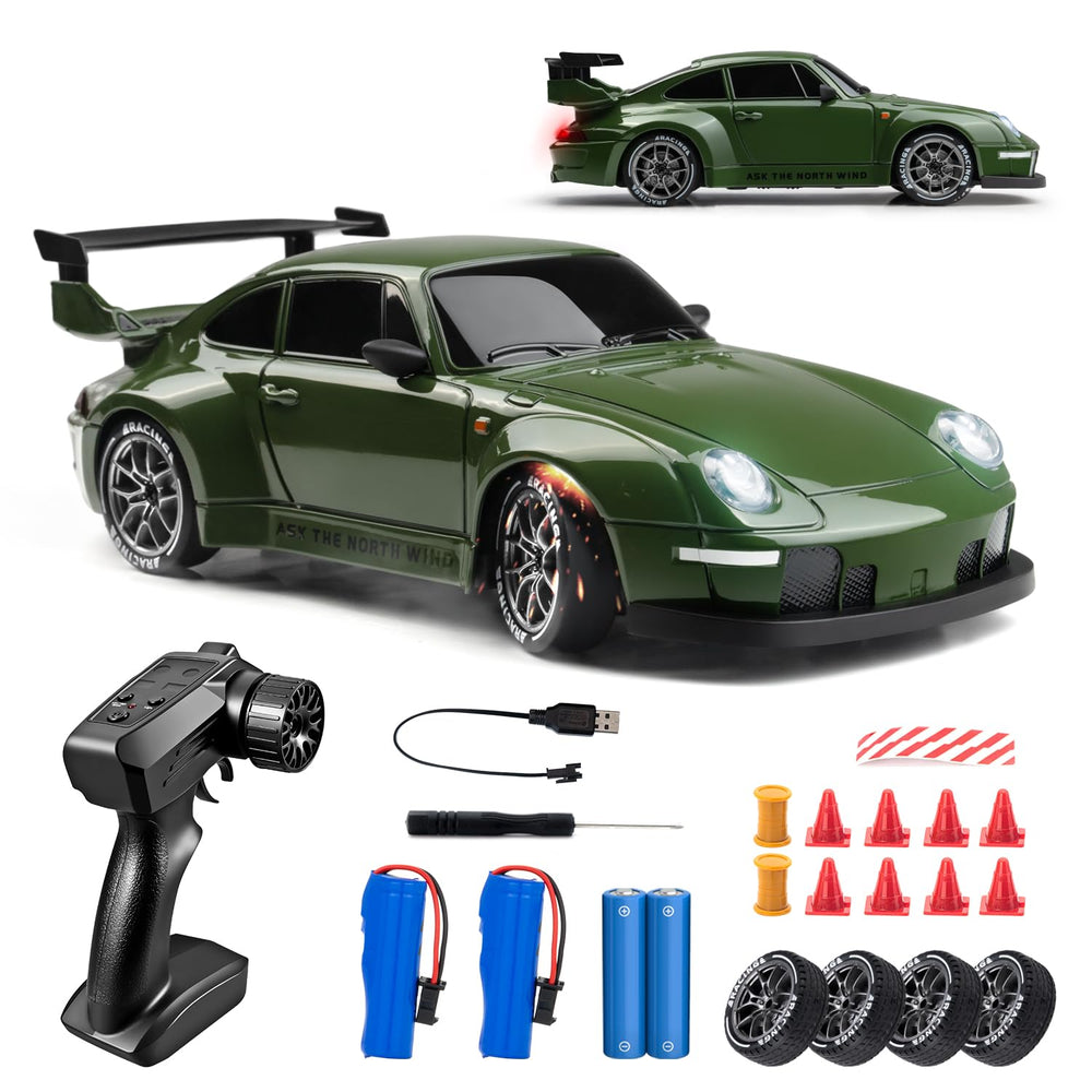 Cayrzeth RC Drift Car with front LED lights for night display and play
