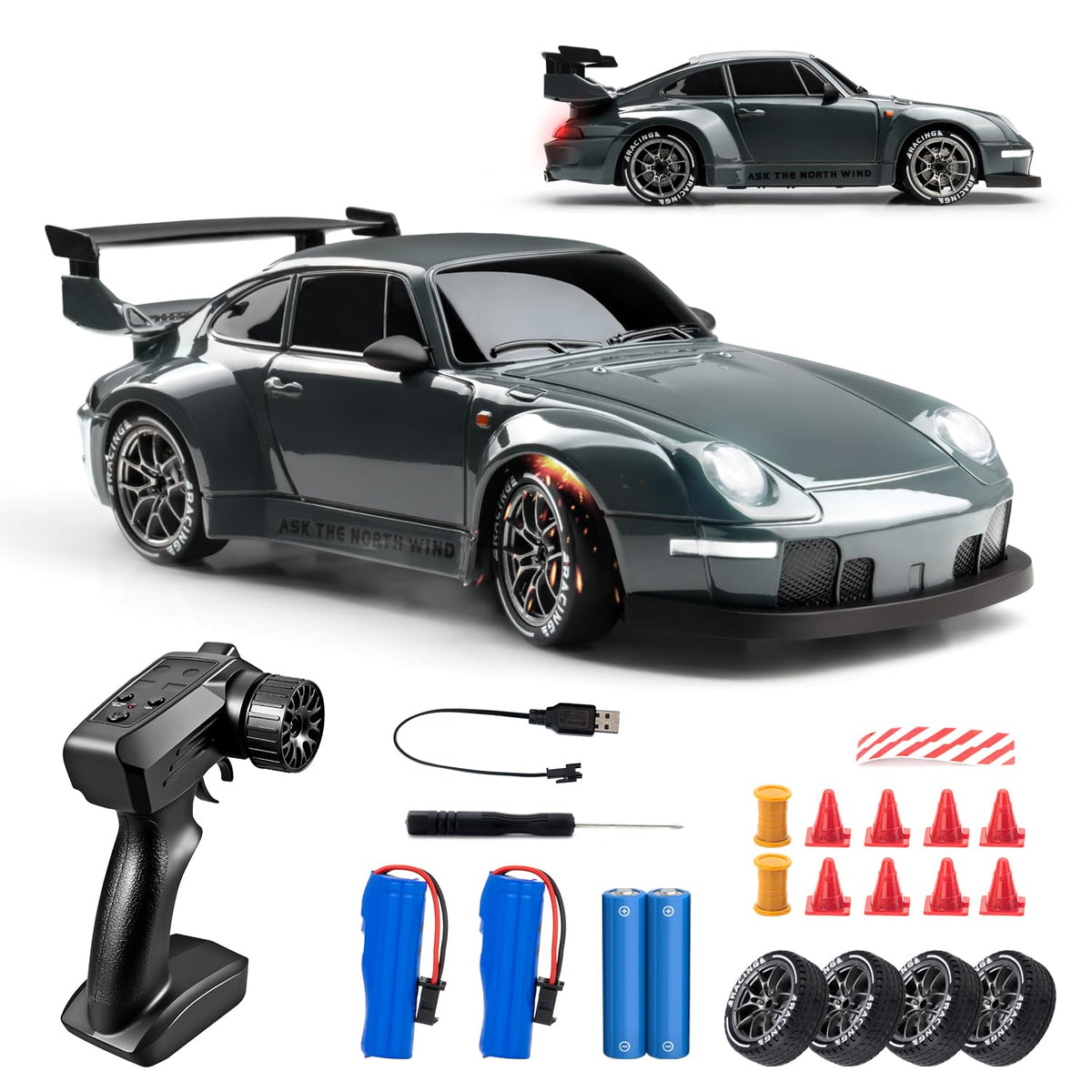 Cayrzeth RC drift car body view with durable PVC shell and sleek silhouette.