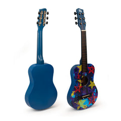 CB SKY 30-inch blue acoustic guitar side view highlights compact profile for kids