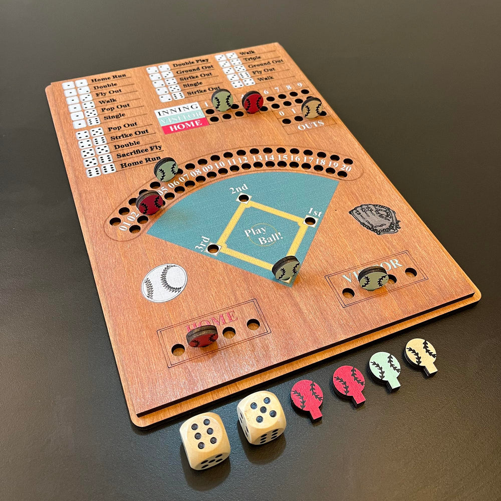 CBLKUS baseball dice board game cover showing premium wood finish for family play