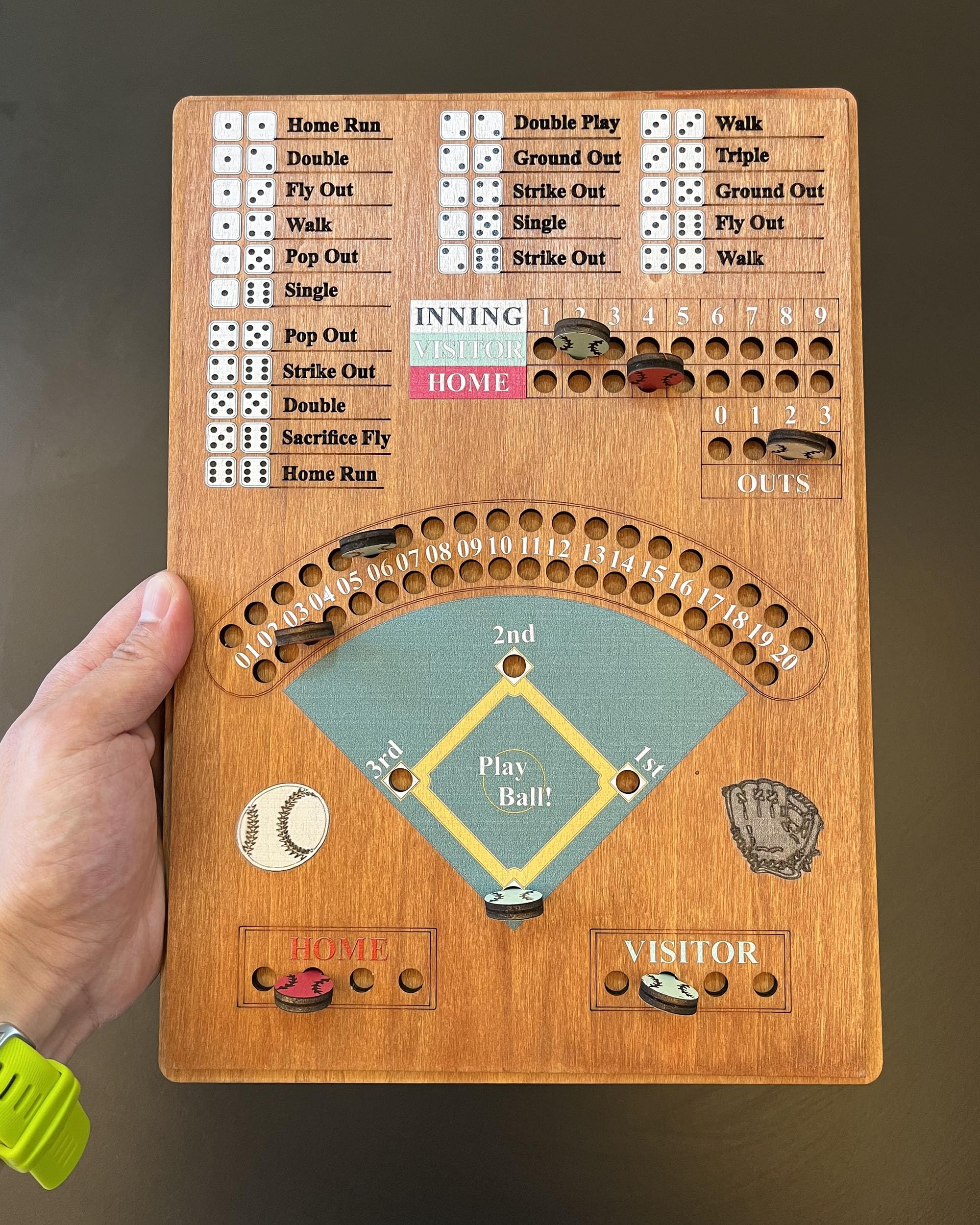CBLKUS game board layout with Home and Visitor colors ready for play
