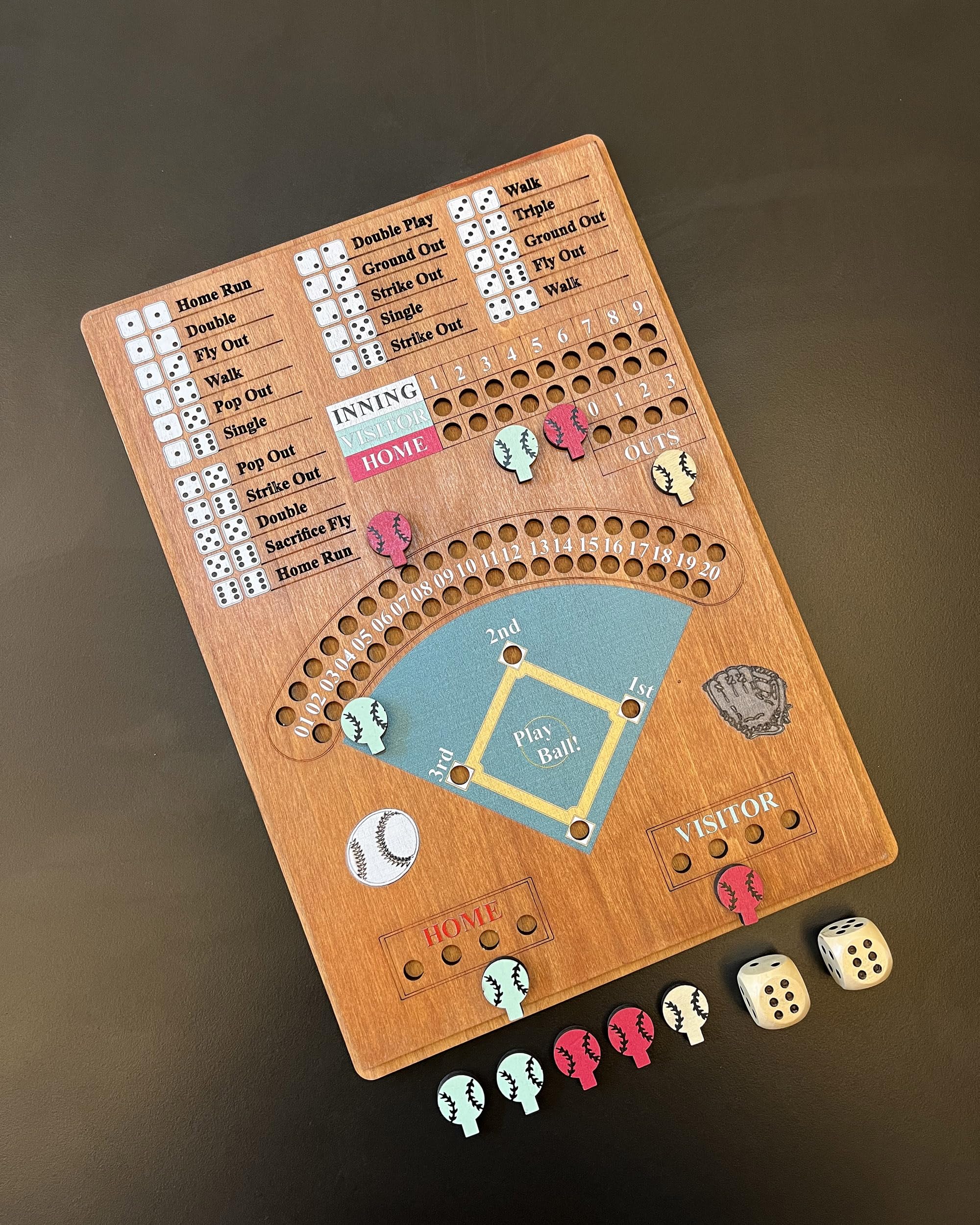 CBLKUS wooden dice set used for simple, engaging rounds