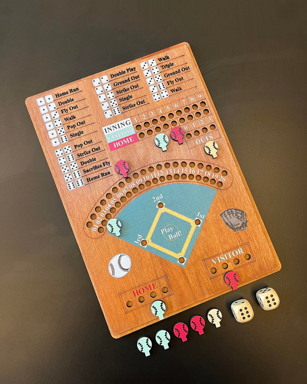 CBLKUS wooden dice set used for simple, engaging rounds