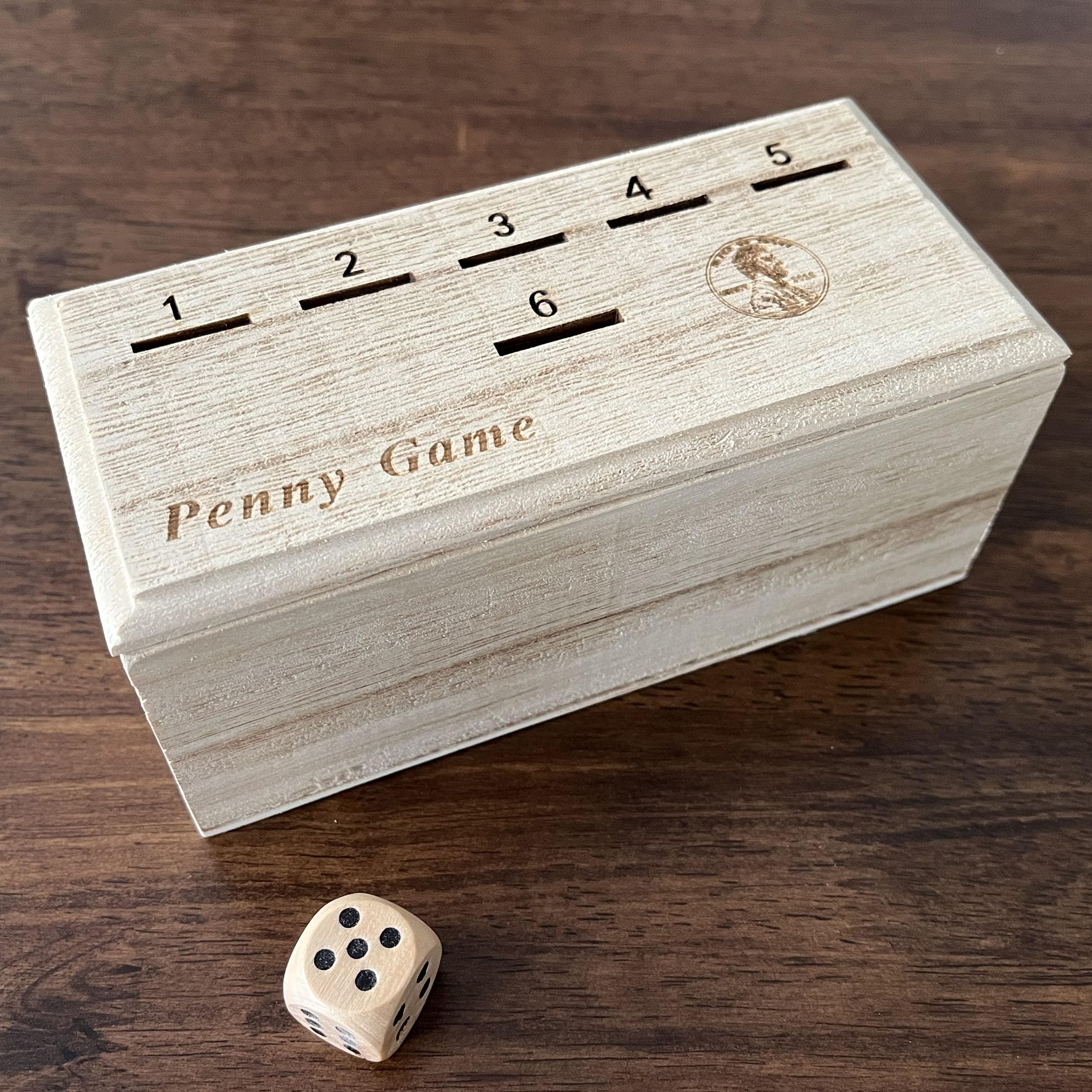 CBLKUS Penny Game wood box ready for quick play with friends.