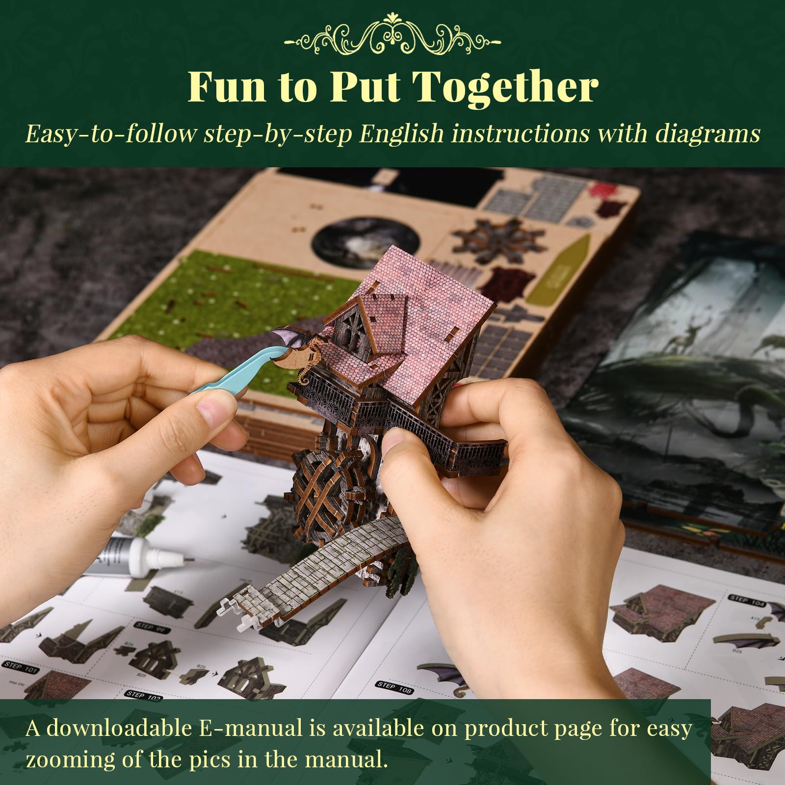 CCCDF Book Nook Kit Alice scene detail adds whimsy to decor