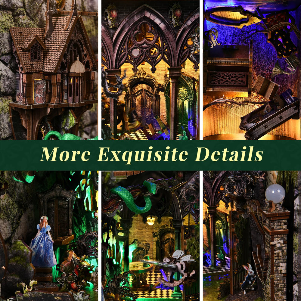 CCCDF Book Nook Kit wooden pieces showcase durable craftsmanship