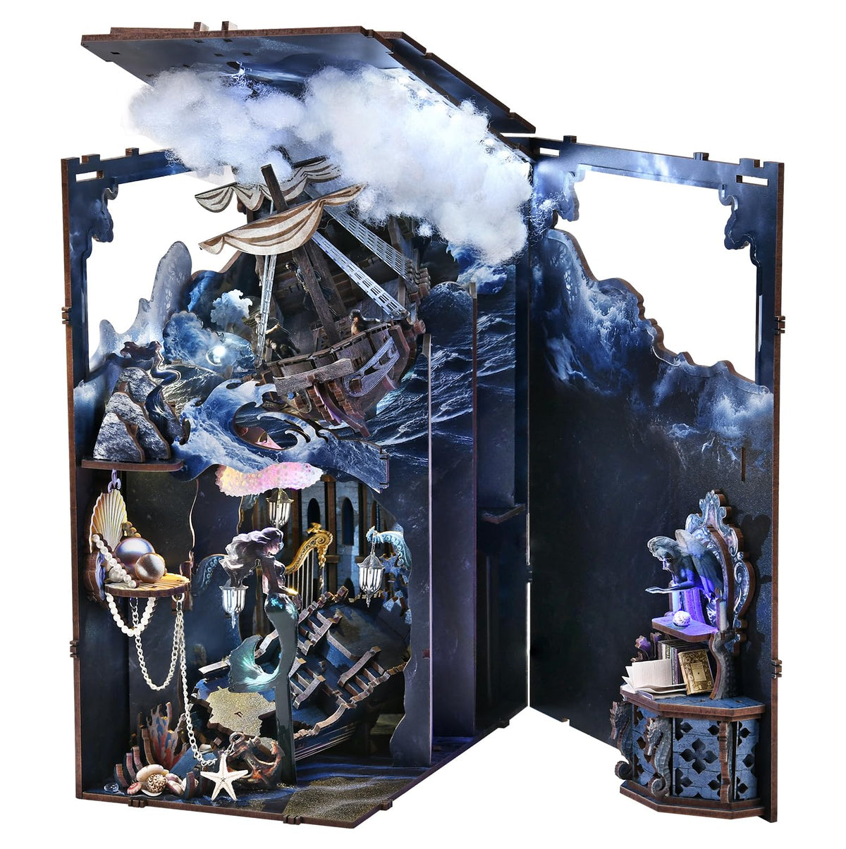 CCCDF Song of The Sirens book nook kit aerial scene for dramatic bookshelf display