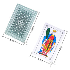 CDBXRA Spanish playing cards four-deck set demonstrating durable edges after use.
