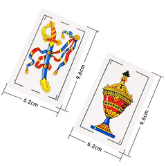 CDBXRA Spanish playing cards four-deck set shown in festive packaging for gifting.