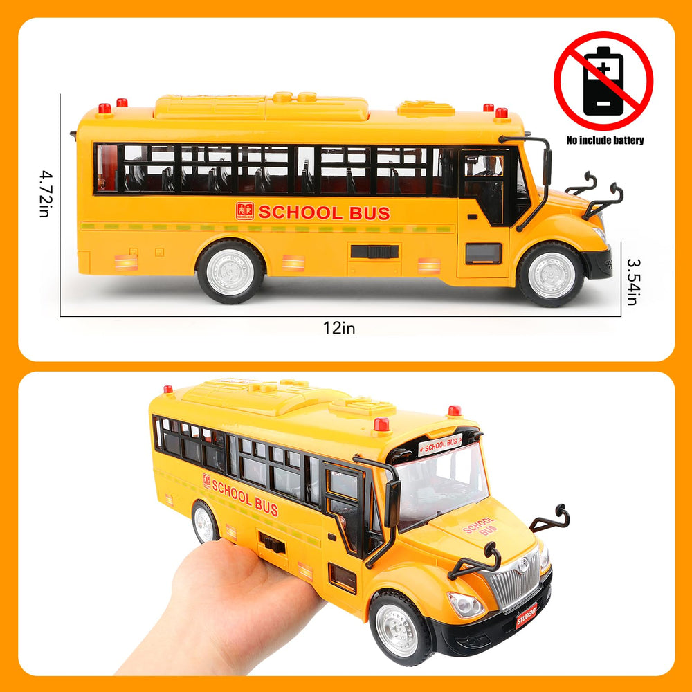 Cdymkf yellow school bus toy wheels and decals promote stable movement and authentic visuals