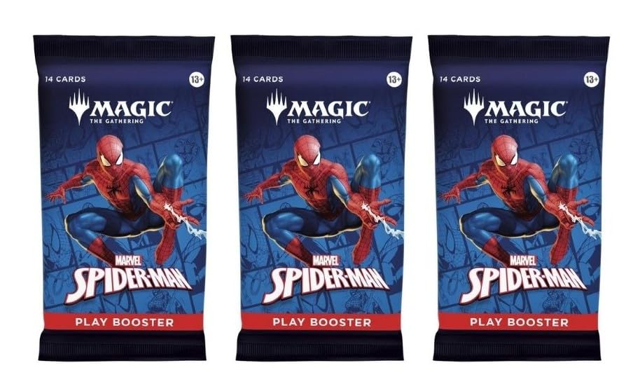 CE 3-pack MTG booster with Spider-Man art for exciting drafting sessions.