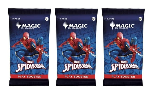 CE 3-pack MTG booster with Spider-Man art for exciting drafting sessions.