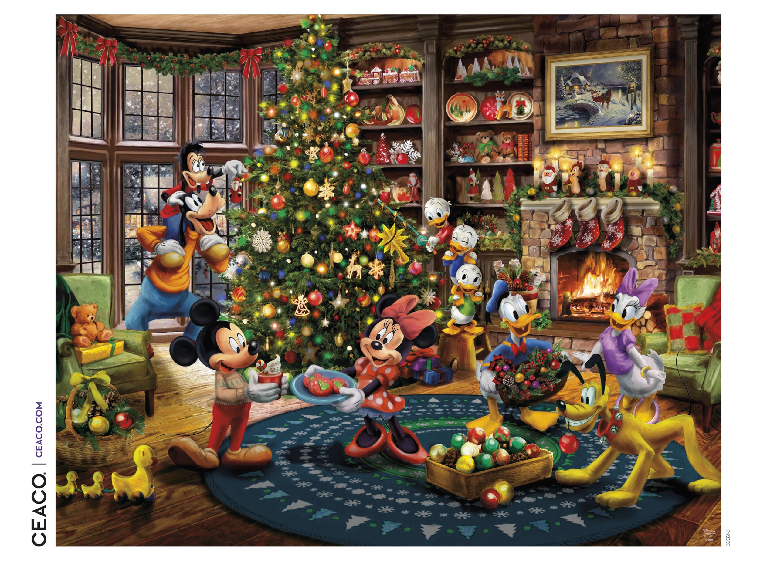 Ceaco 30x24-inch puzzle with large pieces for easier handling.