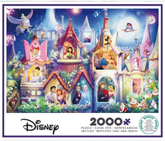 Ceaco Disney Princess Castle artwork showcases vibrant colors and detailed scenes for immersive puzzling
