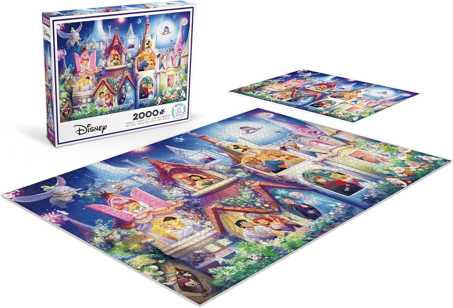 Ceaco Disney Princess Castle poster inside image reveals helpful reference for assembling the puzzle