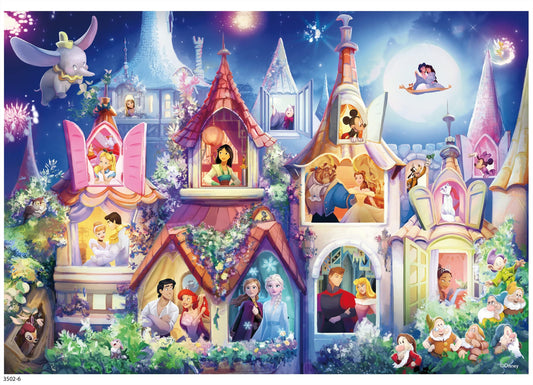Ceaco Disney Princess Castle puzzle pieces image highlights interlocking, secure fit for puzzle enthusiasts