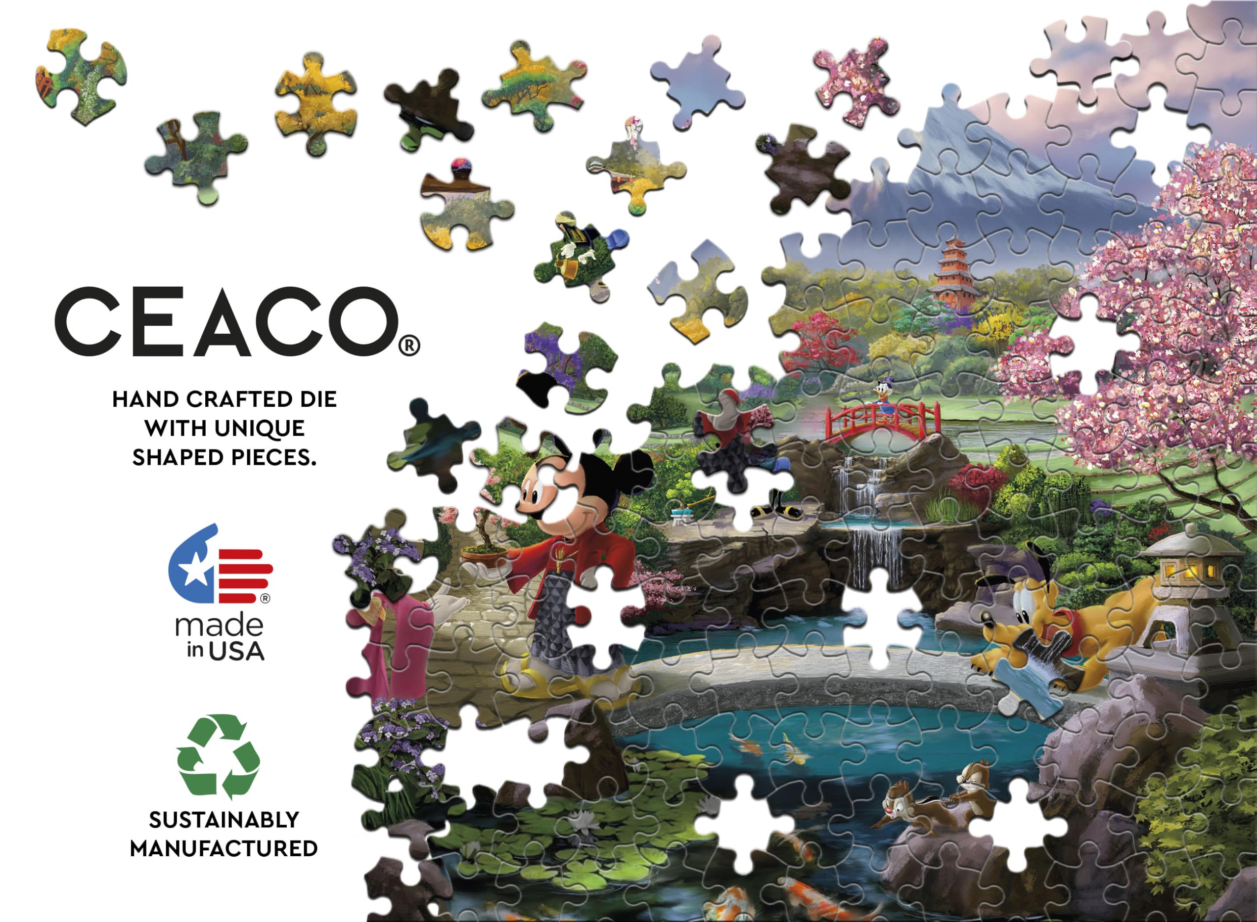 Ceaco Disney TK 1000-piece puzzle includes reference poster for easier assembly.