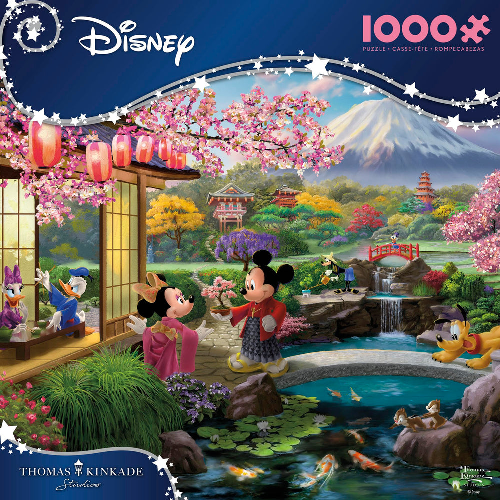 Ceaco Disney TK Mount Fuji painting background enhances calming puzzle experience.