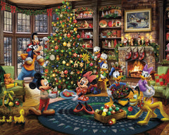 Ceaco Thomas Kinkade puzzle pieces featuring Mickey and Minnie for easy handling.