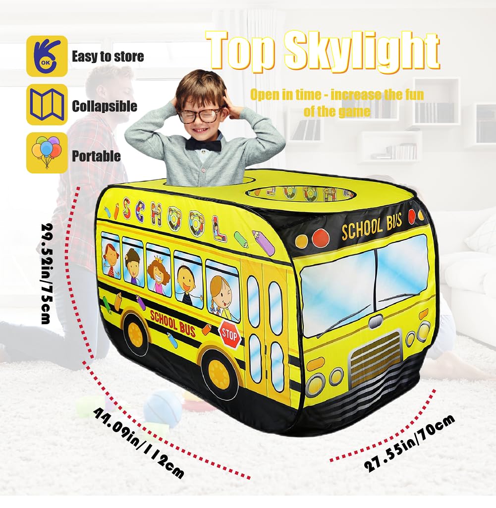 Cecailin school bus tent hidden rear door for secret entries