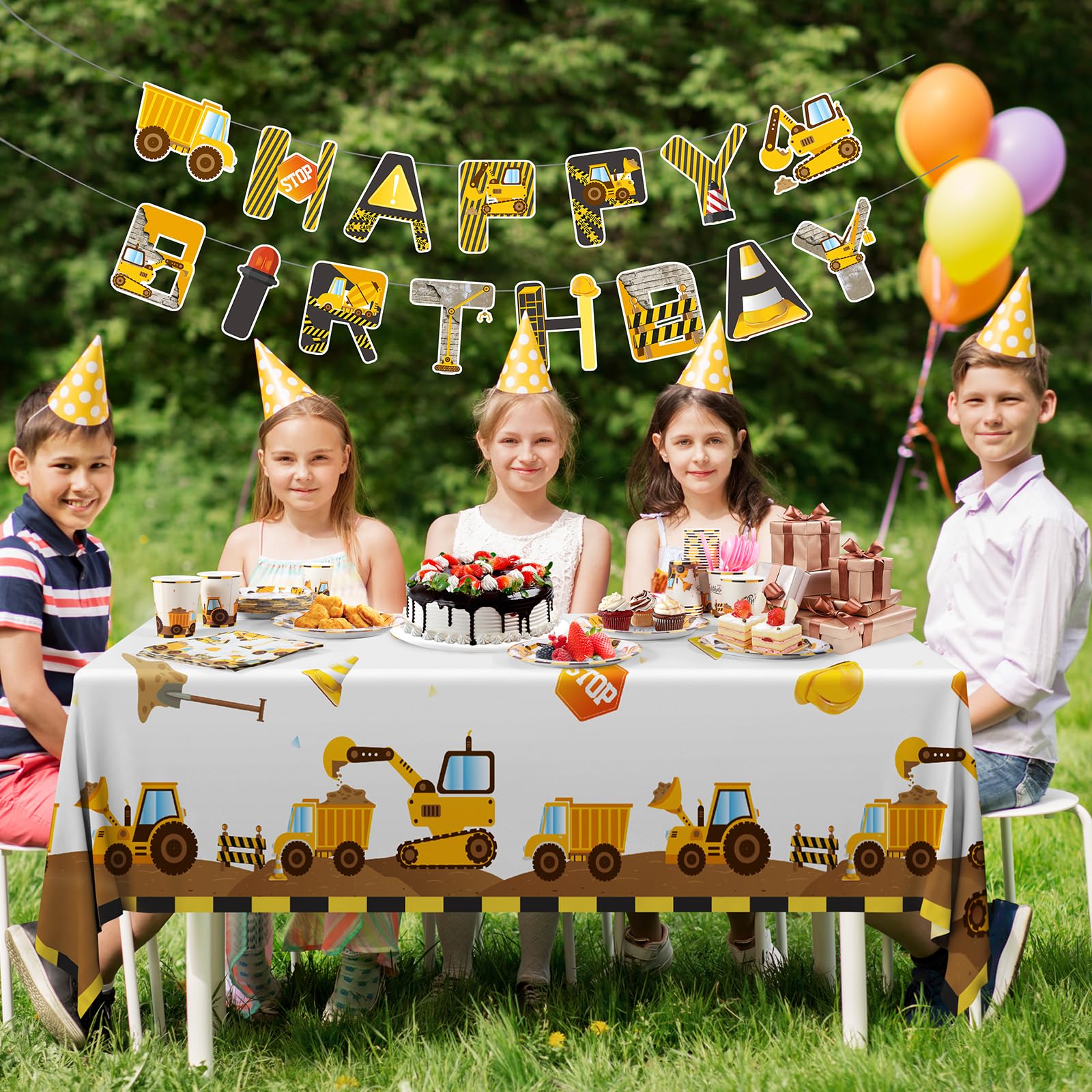Cecnamt construction tablecloth 54x108 inches waterproof and tear-resistant