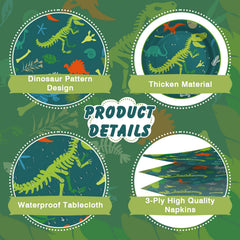 Cecnamt dinosaur 7-inch plates ideal for kid-sized snacks