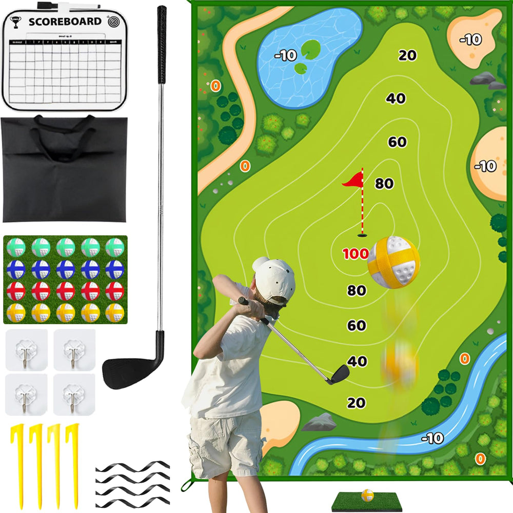 Cecnamt Golf Chipping Game assembly highlighting backyard bonding opportunities.