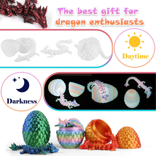 Cecoen dragon inside egg featuring a poseable crystal dragon for play.