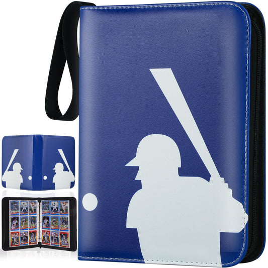 CECOKESO Baseball Card Binder front view shows durable PU leather and large capacity.