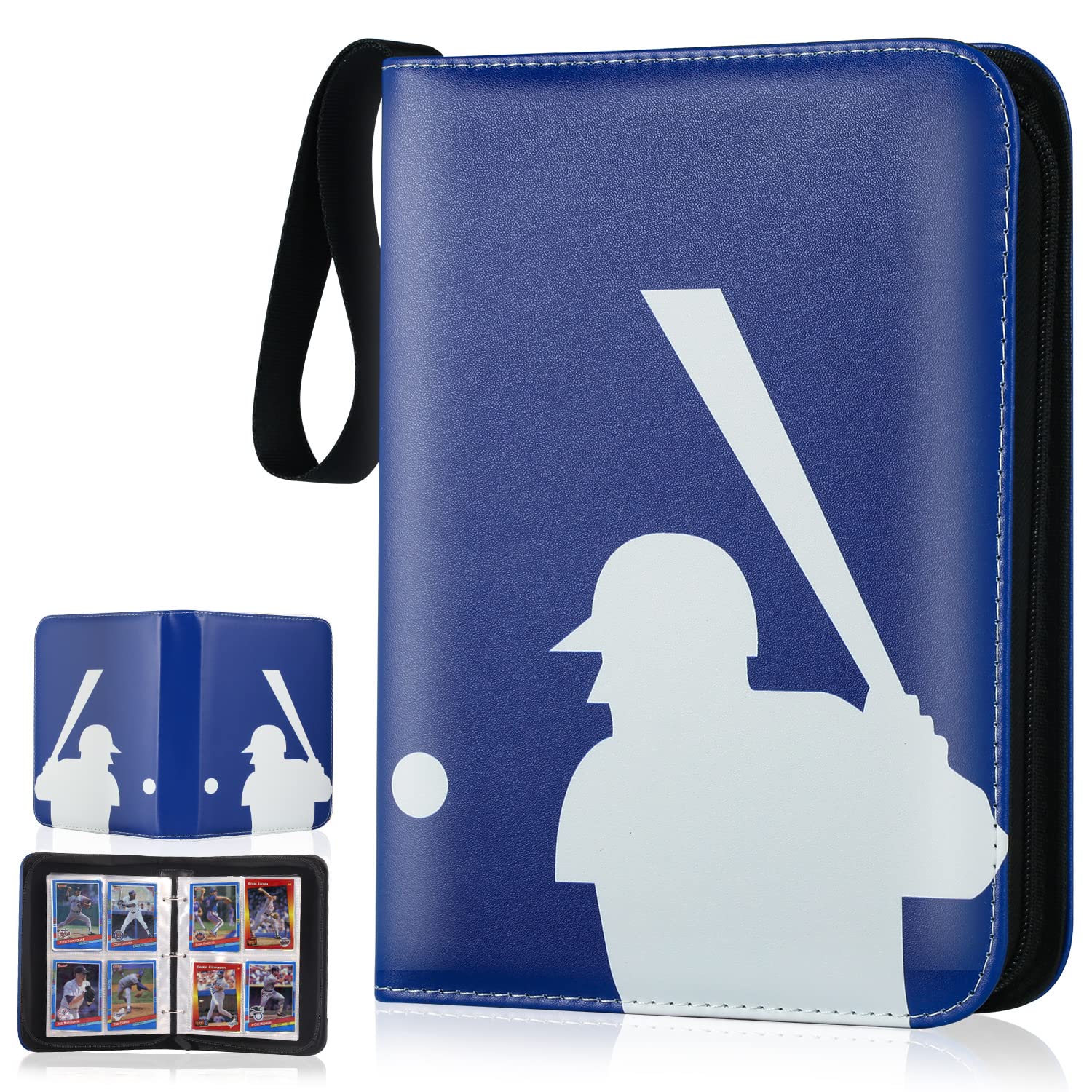 CECOKESO baseball card binder with blue cover protects cards while keeping collection organized.
