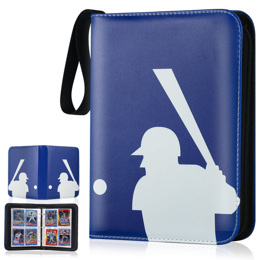 CECOKESO baseball card binder with blue cover protects cards while keeping collection organized.