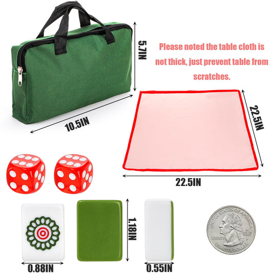 Cedilis travel bag keeps the mini mahjong set organized.