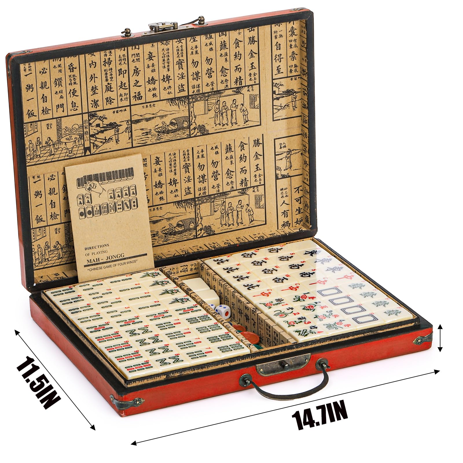 Cedilis mahjong tiles close-up with clear engravings for easy reading.