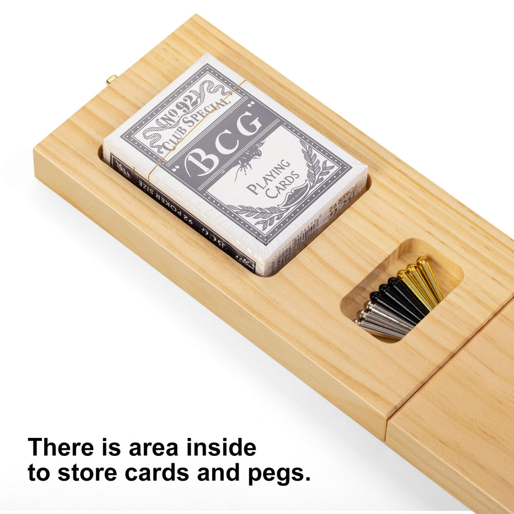 Ceebyfa cribbage board folded travel case ideal for trips.