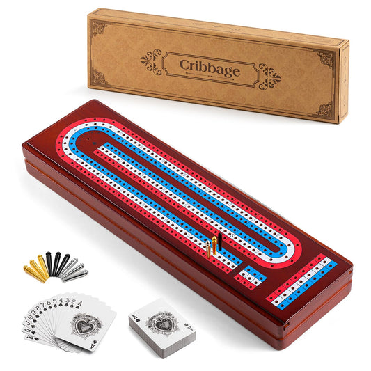 Ceebyfa cribbage board three-track design shown for versatile play and easy scoring.