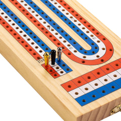 Ceebyfa cribbage card and instruction storage keeps pieces together.