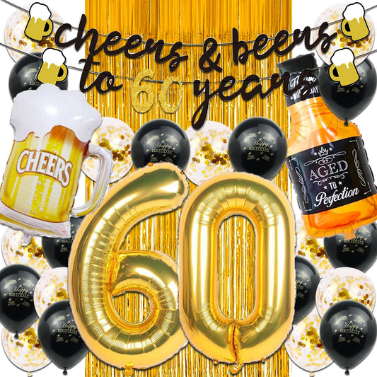 Cefanty 60th birthday foil balloons with the bold 60 number for a milestone display.