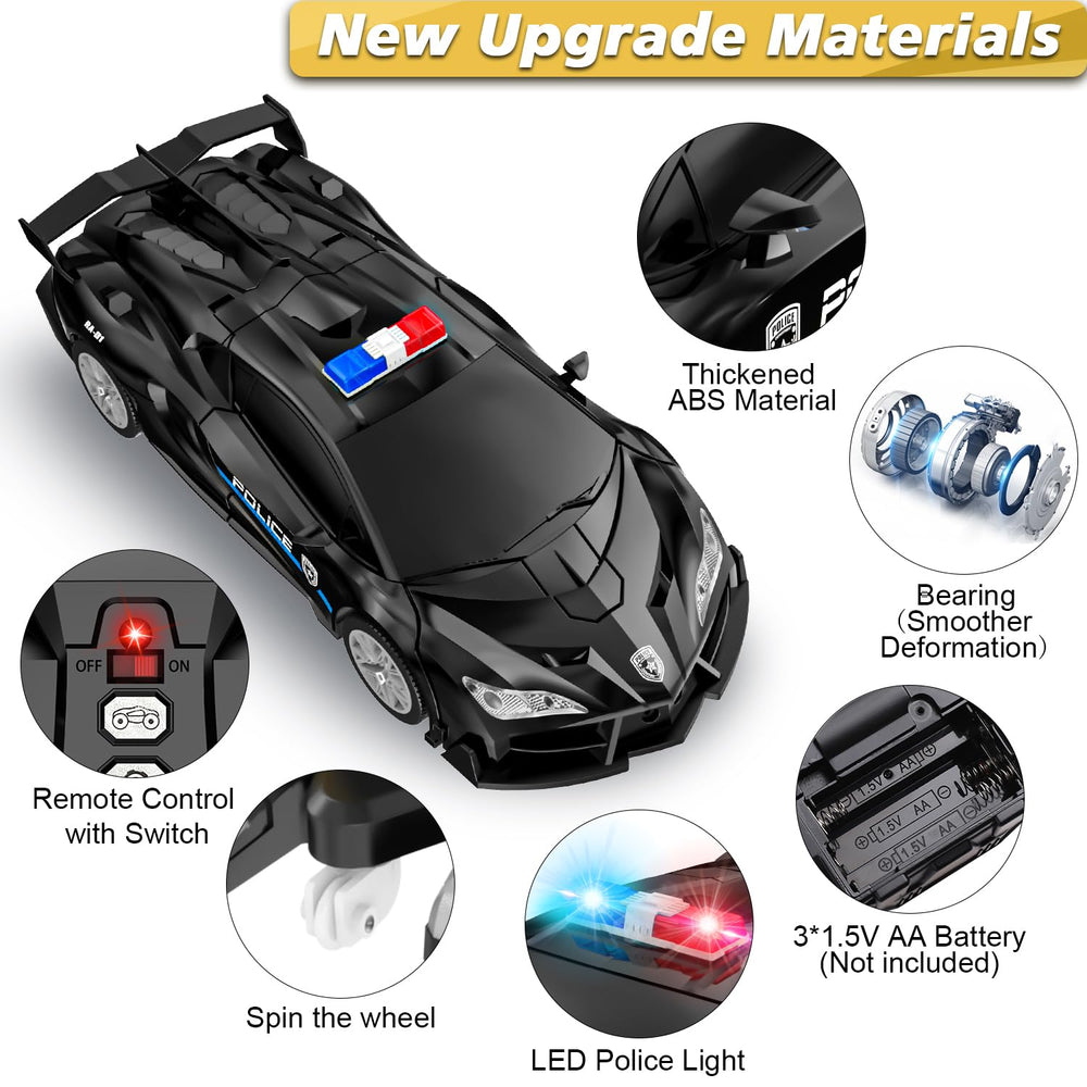 CEGOUFUN RC Transform Car made of durable ABS plastic for long-lasting use.