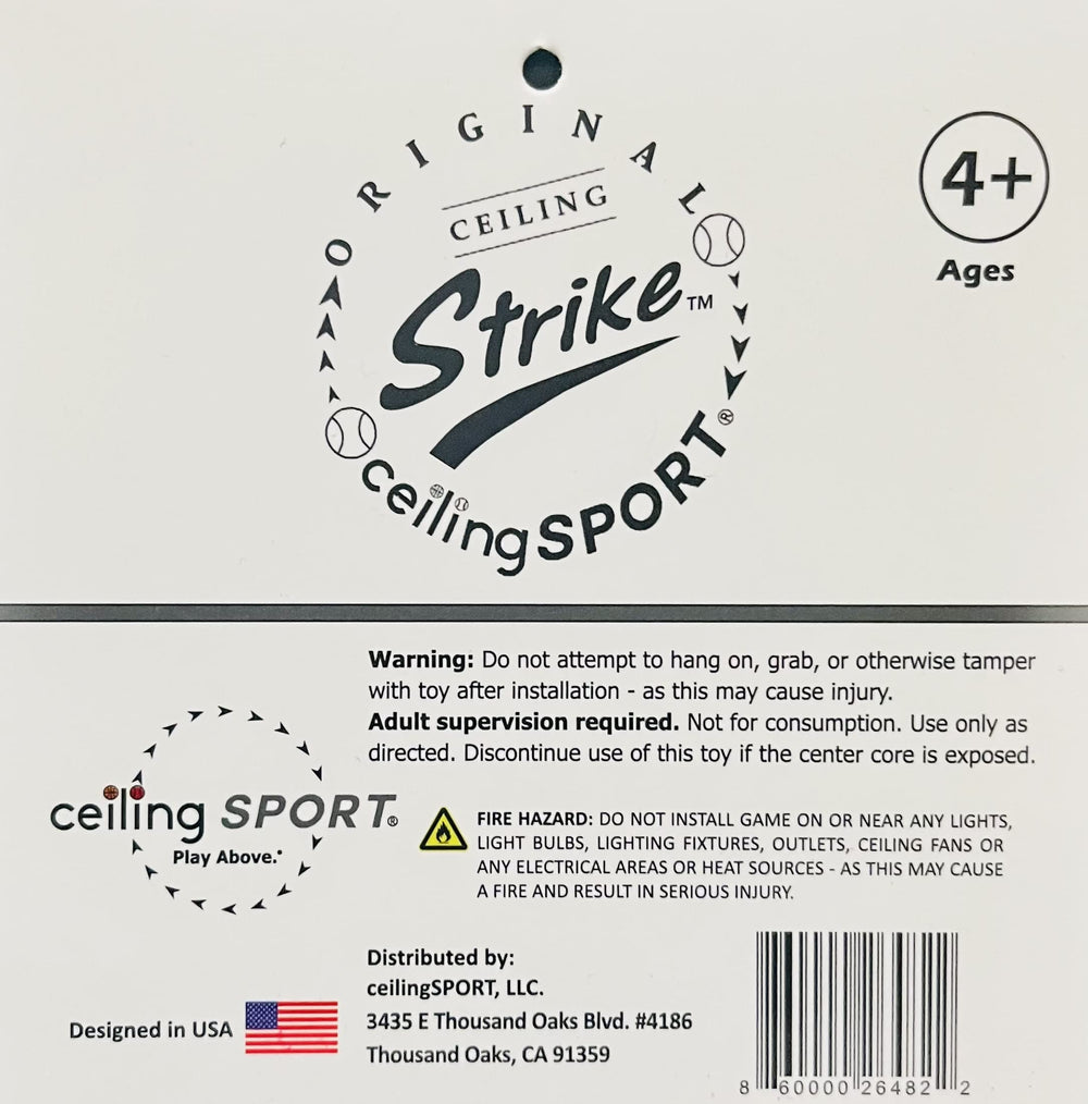 CEILING SPORT Ceiling Strike bedroom play showcases compact setup.
