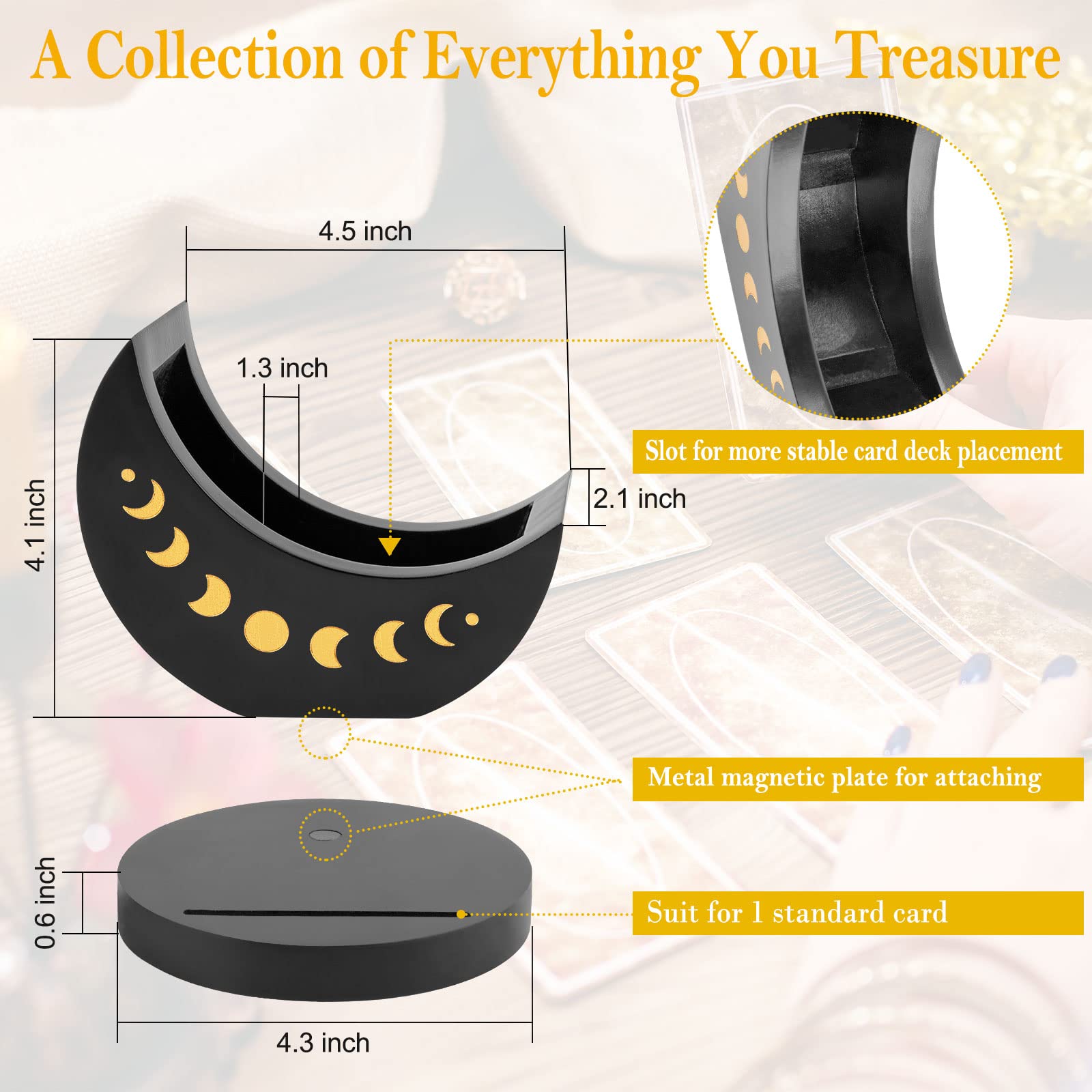 Ceiner moon phase foil pattern adds luxe charm while organizing cards.