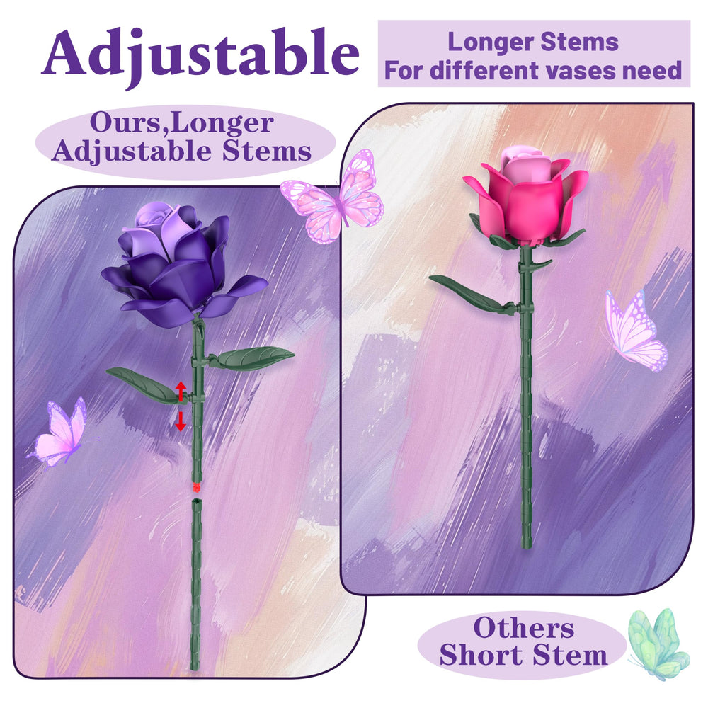 Ciesa Adjustable Rose Stems blocks tailor height and vase fit.