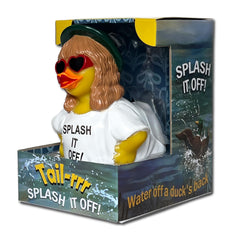 Tail-RRR duck floating upright for reliable water play and display